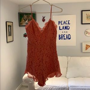 Pink NBD Lace Romper